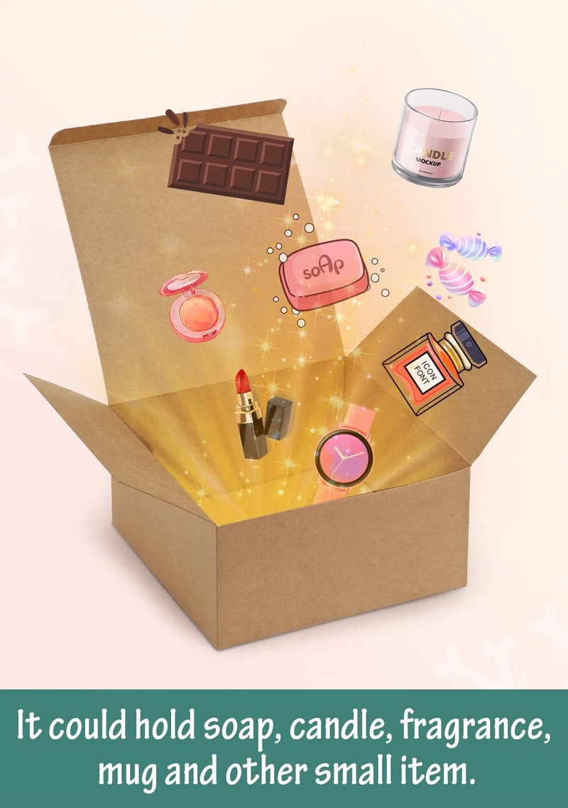 ValBox 8x8x4 Inches Gift Boxes 12 PCS Brown Paper Gift Boxes with Lids for Gifts, Wedding Present, Bridesmaid Proposal Box, Birthday Party Favor, Easy Assemble Box with 66ft Twine - Image 4